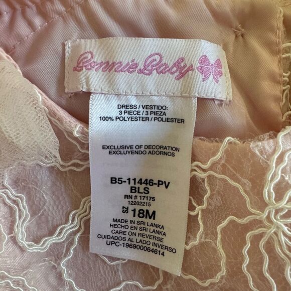 Bonnie Baby Girls Dress Blush Pink Embellished Fancy Headband Size 18m NWT - Picture 6 of 6